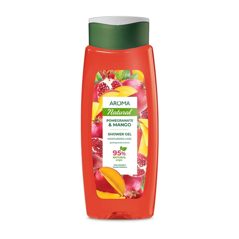 Aroma Natural Shower Gel, Pomegranate & Mango Moisturizing Care 400ml/2pack